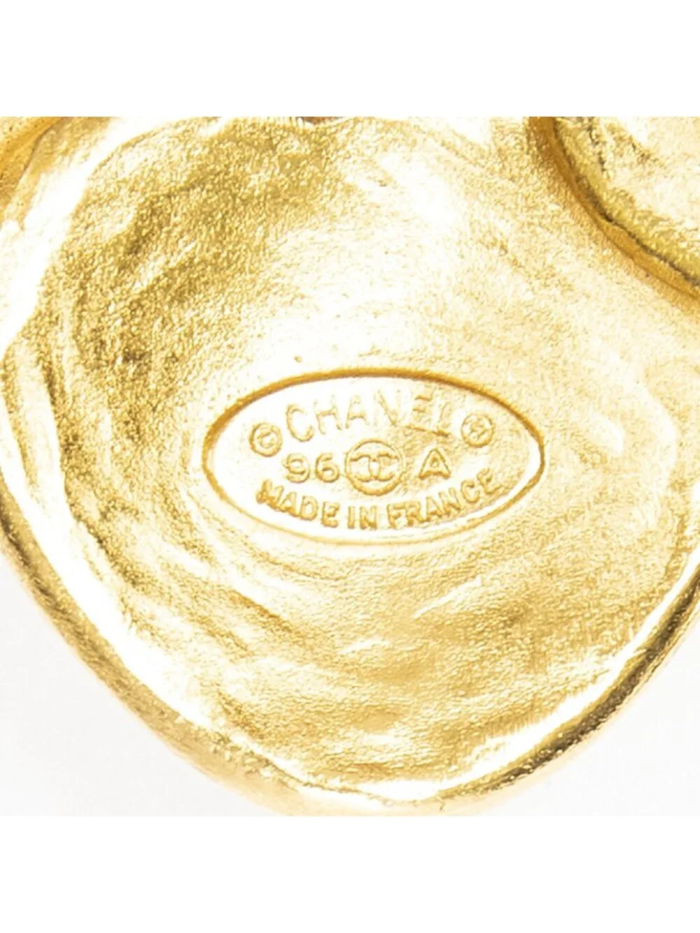 Chanel CC Clover Brooch Gold Plated